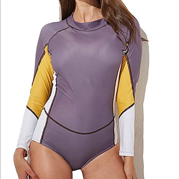 Rashguard Long Sleeve One Piece Swimsuit - Picture 1 of 4